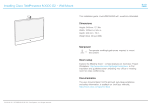 Cisco TelePresence MX300 G2 Wall Mounting Installation Sheet