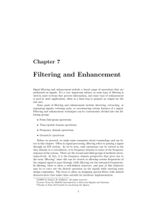 Chapter 7: Filtering and Enhancement