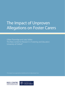 The Impact of Unproven Allegations on Foster Carers