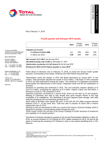 Fourth quarter and full-year 2015 results123 News Release