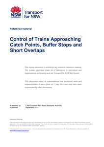 Ref 03 Controls of trains approaching catch points, buffer stops and