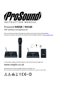 Prosound N40QR / N41QR www.maplin.co.uk