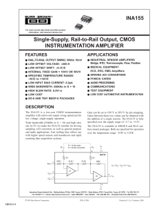 Single-Supply, Rail-to-Rail Output, CMOS Instrumentation Amplifier