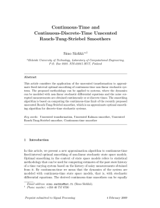 Continuous-Time and Continuous-Discrete