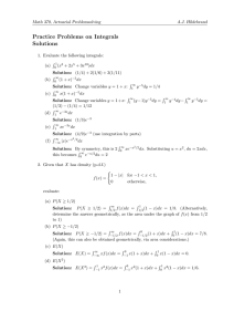 Practice Problems on Integrals Solutions
