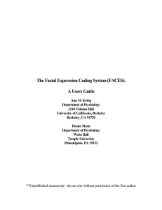 The Facial Expression Coding System (FACES)