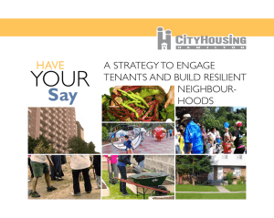 A Strategy to Engage Tenants and Build Resilient Neighbourhoods