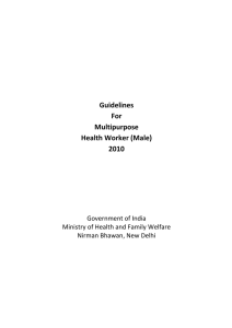 Guidelines for Multipurpose Health Worker (Male)