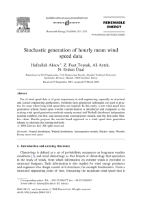 Stochastic generation of hourly mean wind speed data, Hafzullah