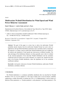 Multivariate Weibull Distribution for Wind Speed