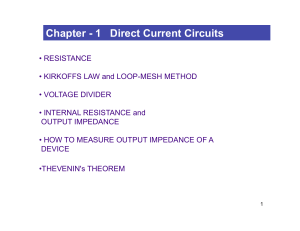Chapter - 1 Direct Current Circuits