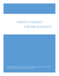 Service Charges - State Bank of India