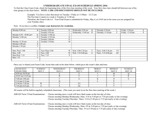 undergraduate final exam schedule spring 2016