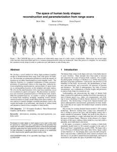 The space of human body shapes - Computer Science Department