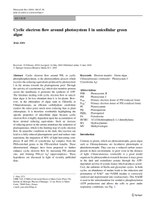 (2010) Cyclic electron flow around photosystem I in unicellular
