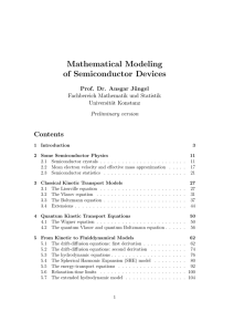 Mathematical Modeling of Semiconductor Devices