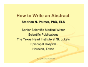 How to Write an Abstract