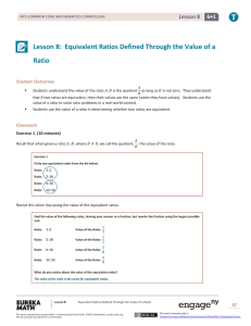 Lesson 8: Equivalent Ratios Defined Through the