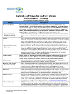 Explanation of Unbundled Electricity Charges Non