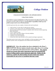College Petition - Boulder - University of Colorado Boulder