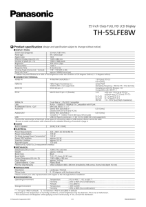 Panasonic TH-55LFE8W Spec Sheet