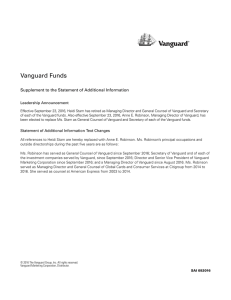 Vanguard Index Funds Statement of Additional Information