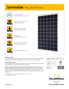 SolarWorld Sunmodule™ solar panel 270 watt mono data sheet