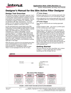 AN1548: Manual for the iSim Active Filter Designer