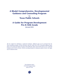 A Model Comprehensive, Developmental Guidance and Counseling