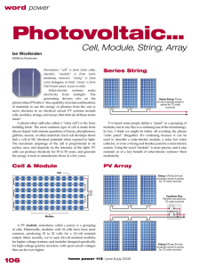 Photovoltaic... Cell, Module, String, Array