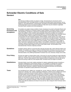 Schneider Electric Conditions of Sale