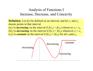 Analysis of Functions I Increase, Decrease, and Concavity