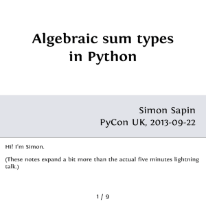 Algebraic Sum Types in Python
