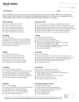 Oswestry Pain Questionnaire