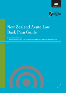 New Zealand Acute Low Back Pain Guide