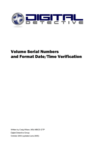 Volume Serial Numbers and Format Date/Time