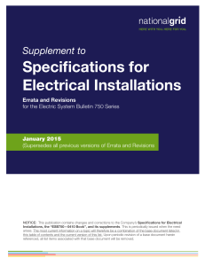 Specifications for Electrical Installations