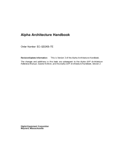 The Alpha Architecture Handbook, Version 3
