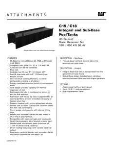 C18 Fuel Tank Spec Sheet