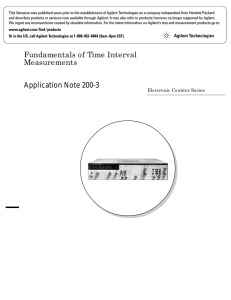 Fundamentals of Time Interval Measurements