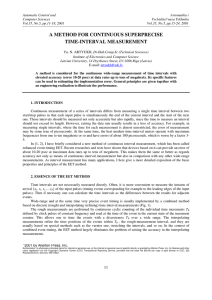 a method for continuous superprecise time-interval