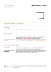 ActivBoard 500 Pro Specification Sheet