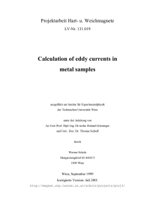 Calculation of eddy currents in metal samples