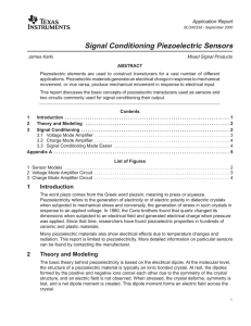 Signal Conditioning Piezoelectric Sensors