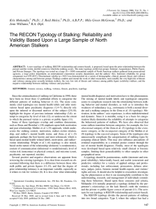 The RECON Typology of Stalking: Reliability and Validity Based