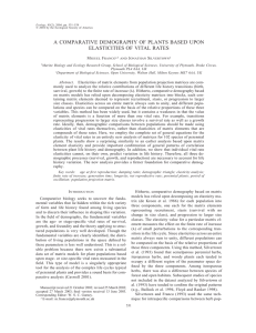 a comparative demography of plants based upon elasticities of vital