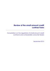 Consultation Paper - Review of small amount