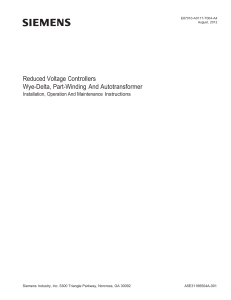 Reduced Voltage Controllers Wye-Delta, Part-Winding