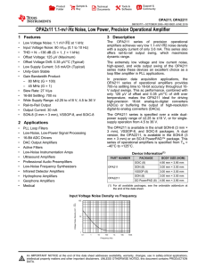 OPA2x11 1.1-nv/√Hz Noise, Low Power, Precision Operational