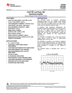 2.2nV/Hz Noise, Low-Power, 36V, Operational Amplifier (Rev. C)